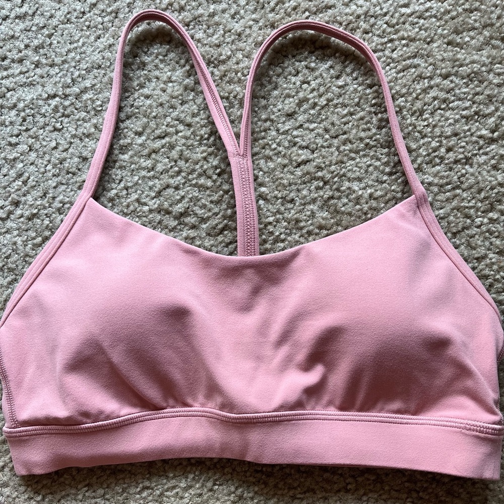 Blush pink Lulu lemon sports bra